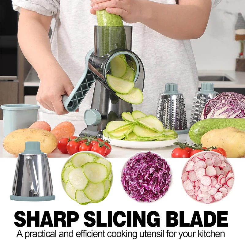 3-in-1 Rotary Drum Grater & Slicer (Manual)
